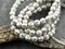 *25* 6mm White Washed Antique Silver Fluted Round Melon Beads